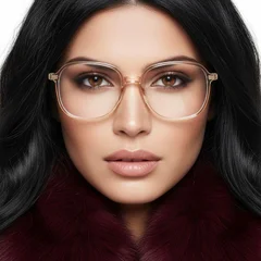 BS0406-0233_Brown_Rectangular_TR90_Kids_Glasses_model