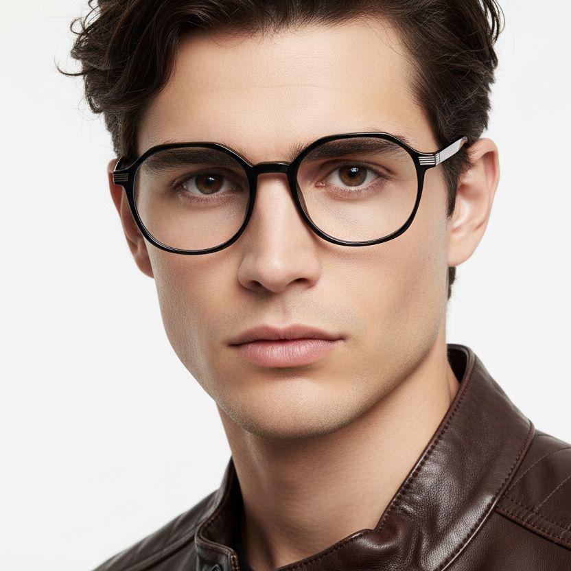 BS0406-0235_Black_Geometric_TR90_Kids_Glasses_model