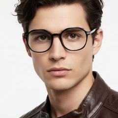 BS0406-0235_Black_Geometric_TR90_Kids_Glasses_model