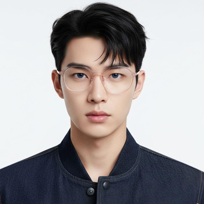 Occhiali da bambino geometrici in TR90 rosa #BS0406-0237