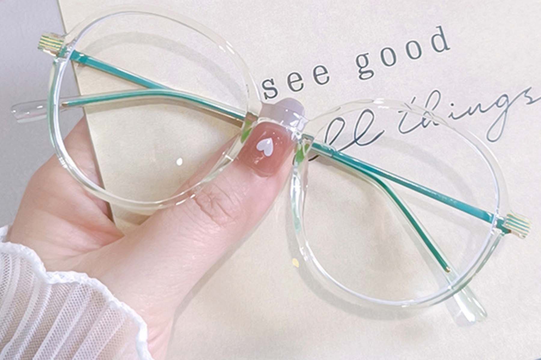 BS0406-0244_Green_Oval_TR90_Kids_Glasses_front