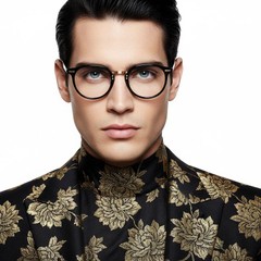 Gafas ovaladas de metal dorado #BS0406-0245