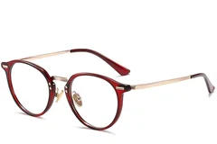 Oval Red Metal Glasses #BS0406-0248