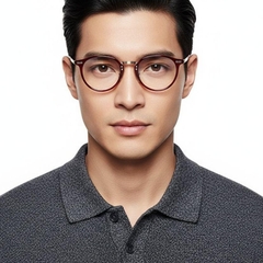 Lunettes ovales en métal rouge #BS0406-0248