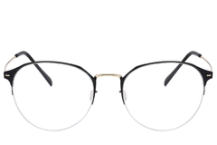BS0406-0250_Golden_Semi-rimless_Metal_Glasses_front