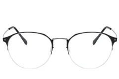BS0406-0251_Silver_Semi-rimless_Metal_Glasses_front