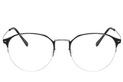 BS0406-0251_Silver_Semi-rimless_Metal_Glasses_front