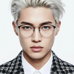 Semi-rimless Silver Metal Glasses #BS0406-0251