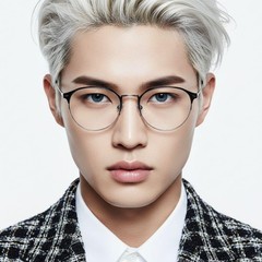 BS0406-0251_Silver_Semi-rimless_Metal_Glasses_model