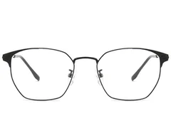 BS0406-0252_Black_Semi-rimless_Metal_Glasses_front