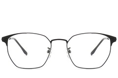 BS0406-0252_Black_Semi-rimless_Metal_Glasses_front