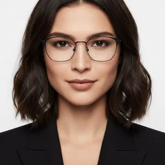 BS0406-0252_Black_Semi-rimless_Metal_Glasses_model