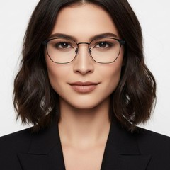 BS0406-0252_Black_Semi-rimless_Metal_Glasses_model