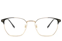 BS0406-0253_Golden_Semi-rimless_Metal_Glasses_front