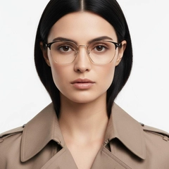 Semi-rimless Golden Metal Glasses #BS0406-0253