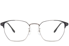 BS0406-0254_Grey_Semi-rimless_Metal_Glasses_front