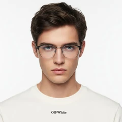 Gafas de metal gris semi al aire #BS0406-0254