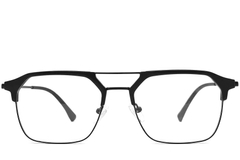 BS0406-0255_Black_Semi-rimless_TR90_Glasses_front