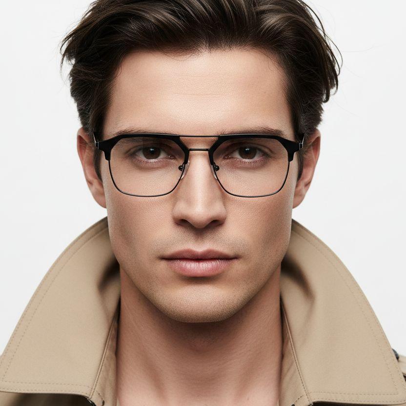 Gafas TR90 negras semi al aire #BS0406-0255