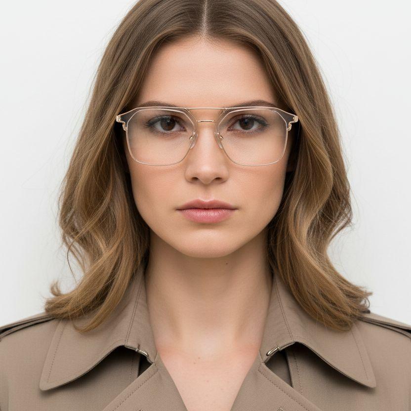 Gafas TR90 rosas semi al aire #BS0406-0256