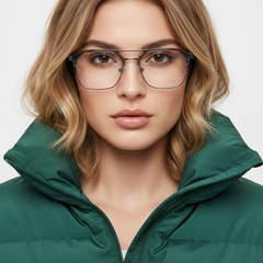 Semi-rimless Grey TR90 Glasses #BS0406-0257