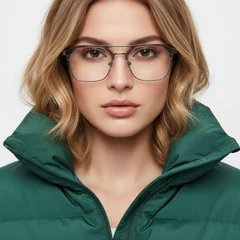BS0406-0257_Grey_Semi-rimless_TR90_Glasses_model