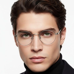 Oval Silver Metal Glasses #BS0406-0261