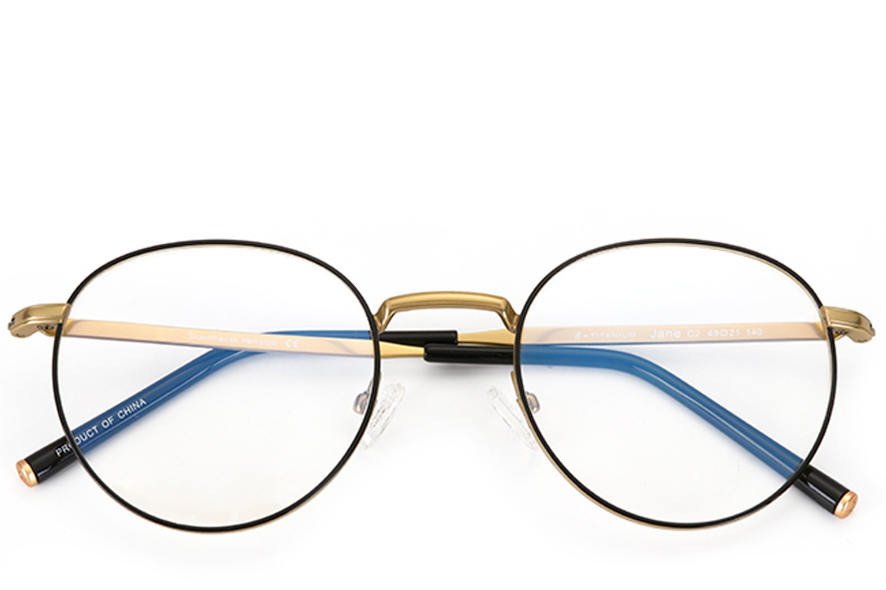 BS0406-0268_Golden_Oval_Metal_Glasses_front