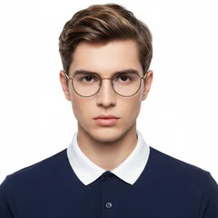 Lunettes ovales en métal doré #BS0406-0268