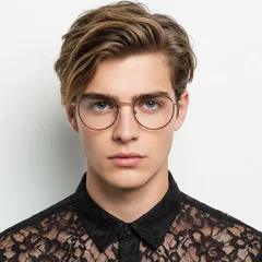 Oval Tortoiseshell Metal Glasses #BS0406-0269