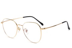 Lunettes ovales en titane doré #BS0406-0272