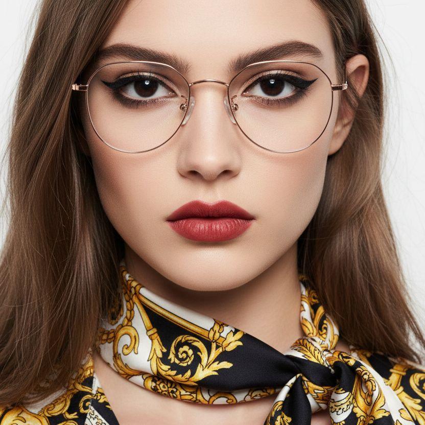 Oval Pink Titanium Glasses #BS0406-0273