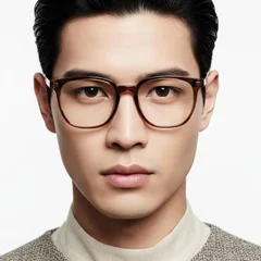 Rectangular Brown TR90 Glasses #BS0406-0277