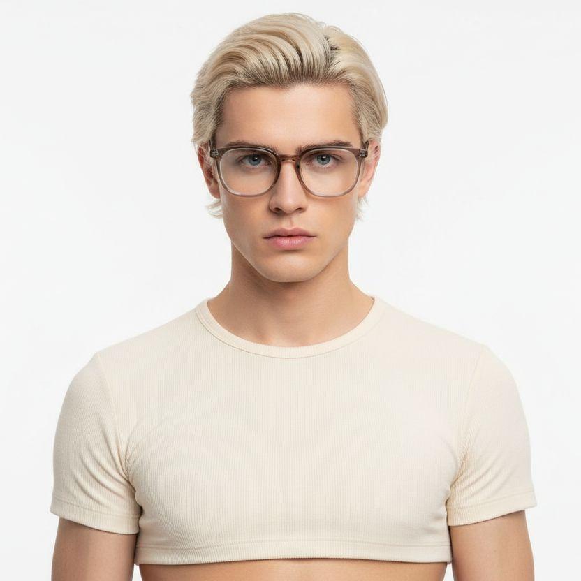 Gafas rectangulares grises TR90 #BS0406-0279