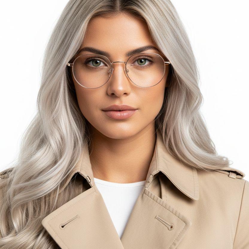 Geometric Pink Metal Glasses #BS0406-0284