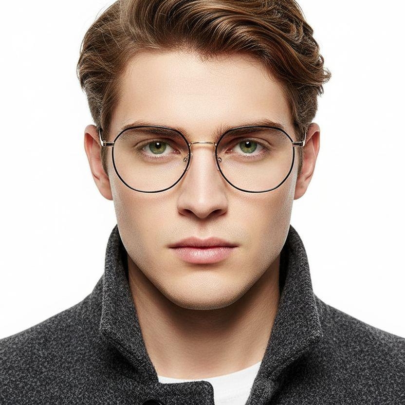 Geometric Black Metal Glasses #BS0406-0285