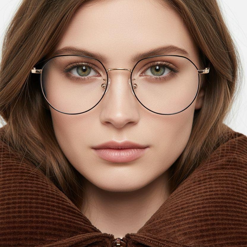 Geometric Black Metal Glasses #BS0406-0285