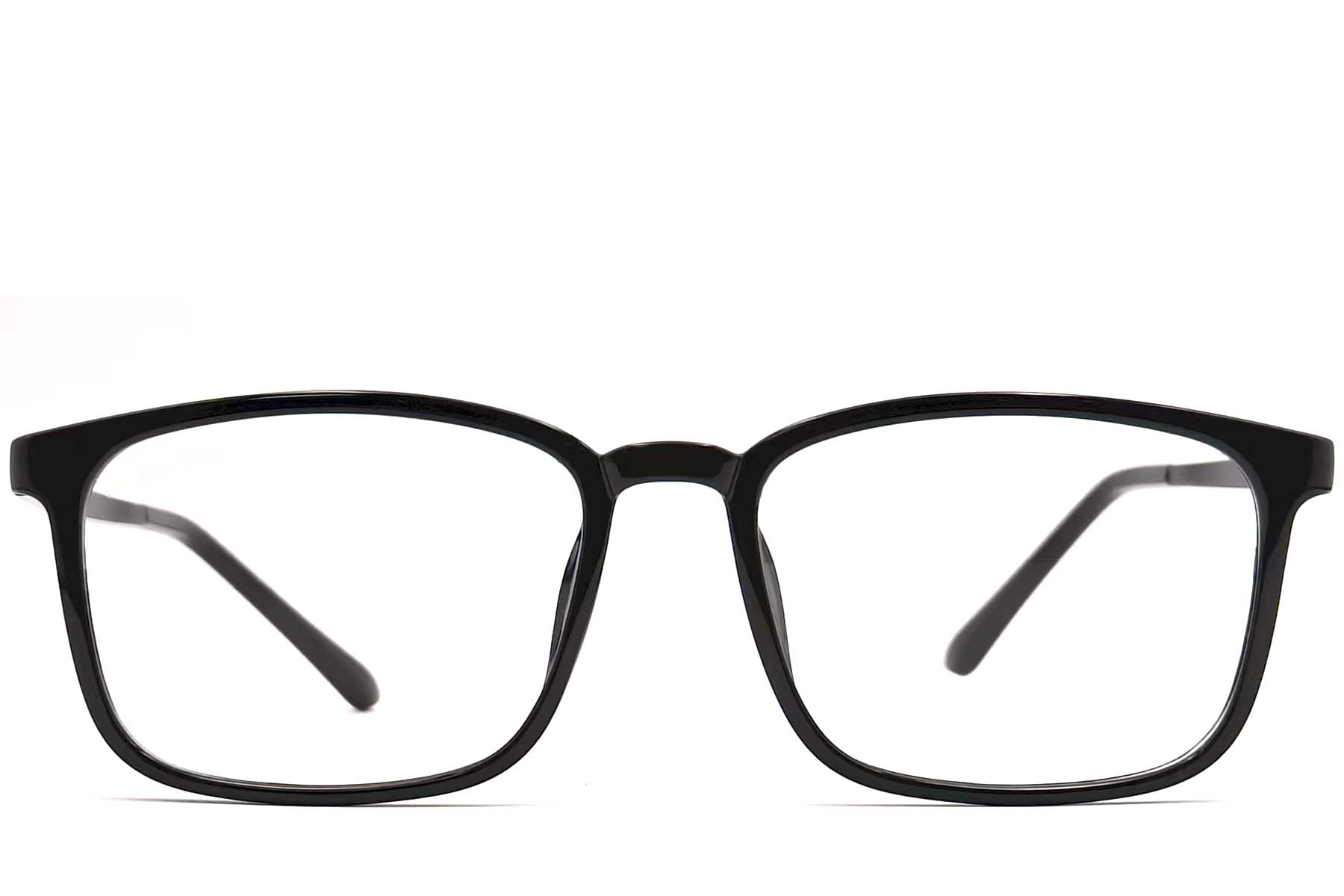 BS0406-0292_Black_Rectangular_TR90_Glasses_front