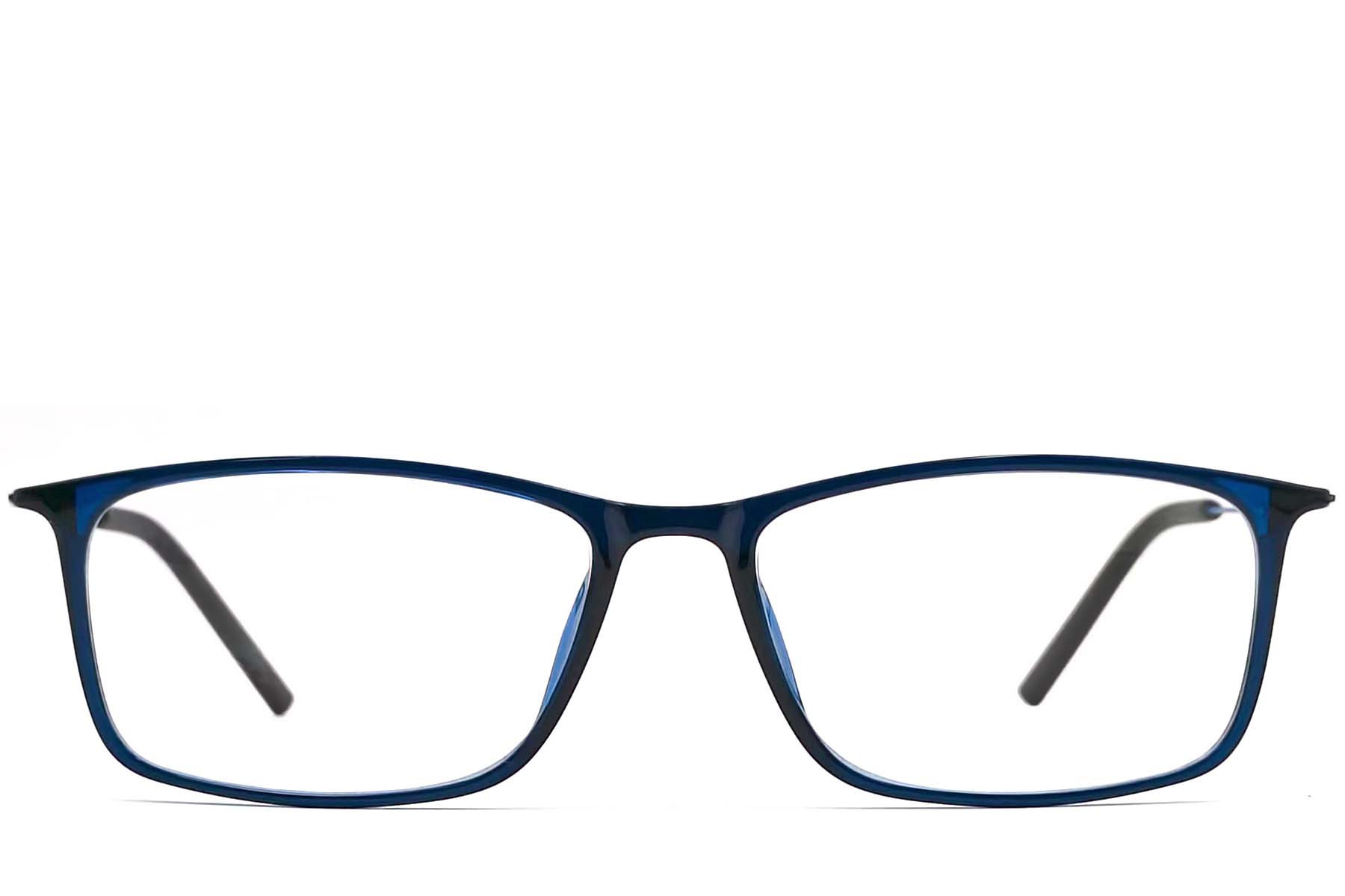 BS0406-0306_Blue_Rectangular_Ultem_Glasses_front