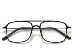 BS0406-0312_Black_Aviator_Ultem_Glasses_front