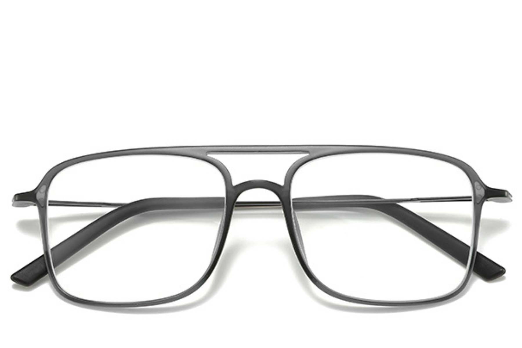 BS0406-0313_Grey_Aviator_Ultem_Glasses_front