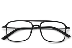 BS0406-0314_Black_Aviator_Ultem_Glasses_front