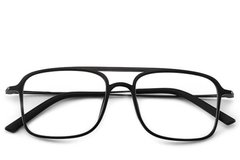 BS0406-0314_Black_Aviator_Ultem_Glasses_front