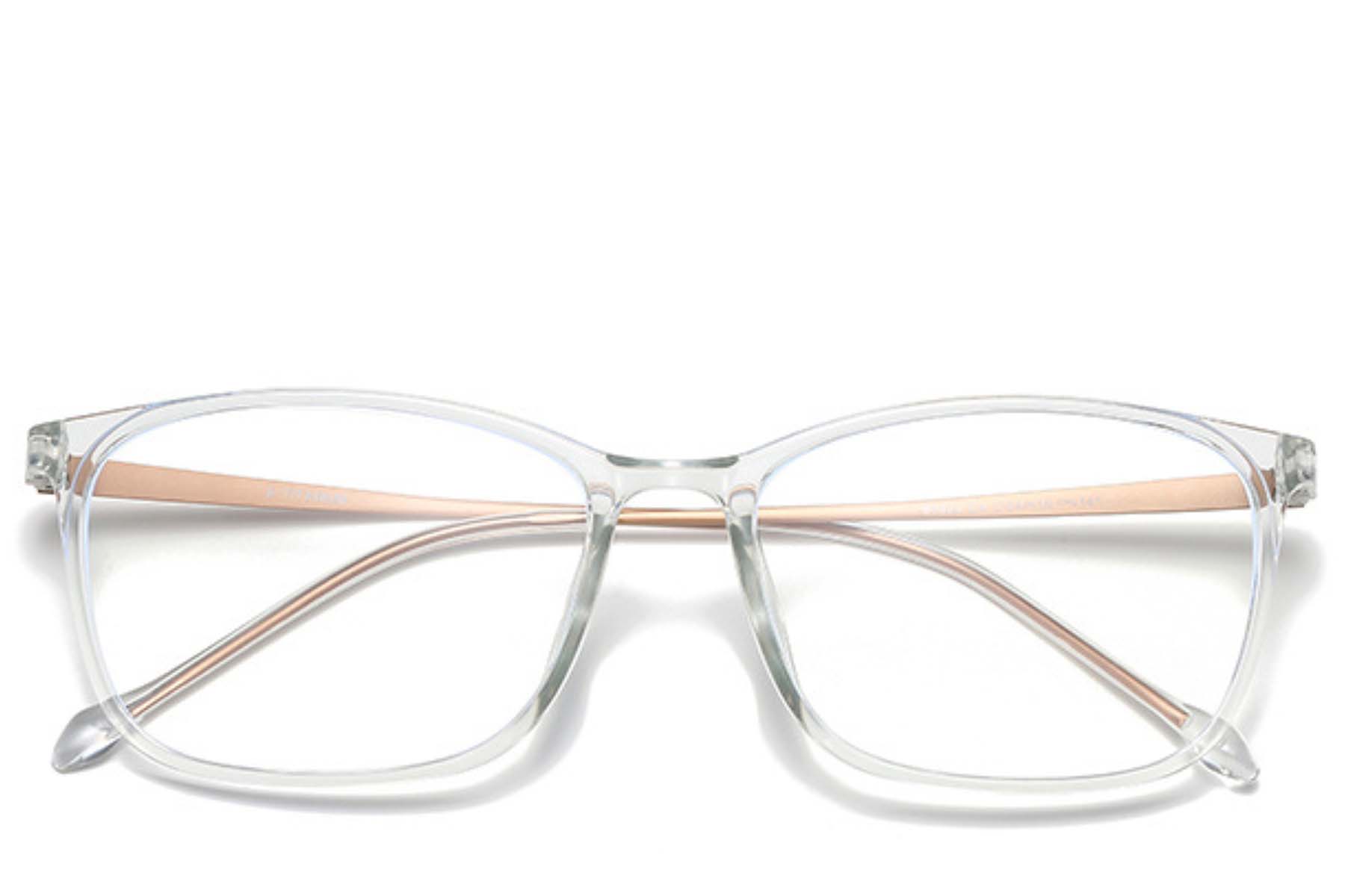 BS0406-0316_Transparent_Rectangular_Ultem_Glasses_front