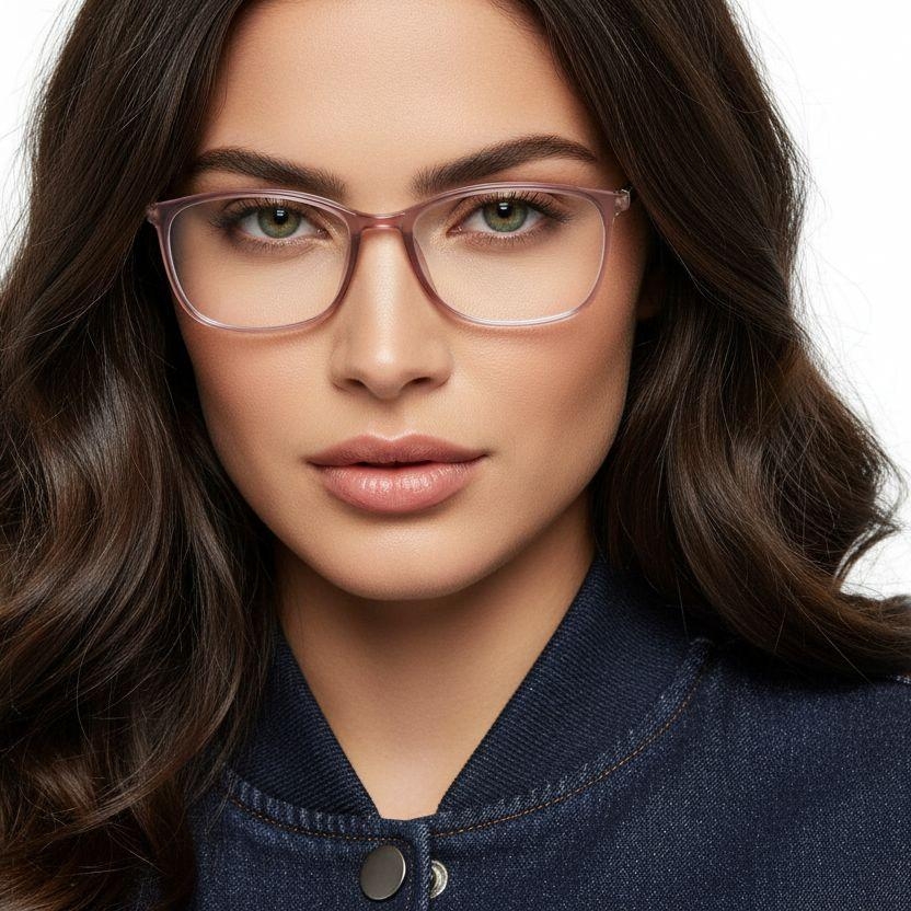 Lunettes rectangulaires roses Ultem #BS0406-0317