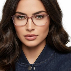 Rectangular Pink Ultem Glasses #BS0406-0317