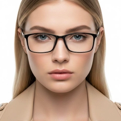 Lunettes rectangulaires noires Ultem #BS0406-0318