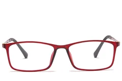 BS0406-0320_Red_Rectangular_Ultem_Glasses_front