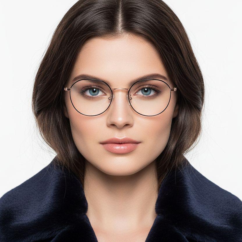 Oval Black Titanium Glasses #BS0406-0323