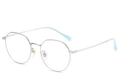 Oval Silver Titanium Glasses #BS0406-0324